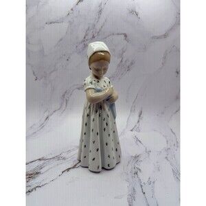 Copenhagen Bing & Grundahl Porcelain Mary And Doll  Blue White #1721 7.75" H